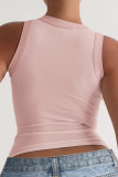 Summer Solid Color Sleeveless Round Neck Vest