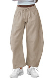 Summer Drawstring Pocket Sport Cropped Pants