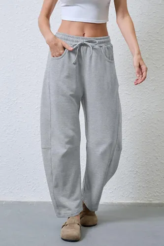 Summer Drawstring Pocket Sport Cropped Pants