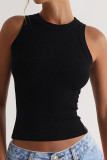 Summer Solid Color Sleeveless Round Neck Vest