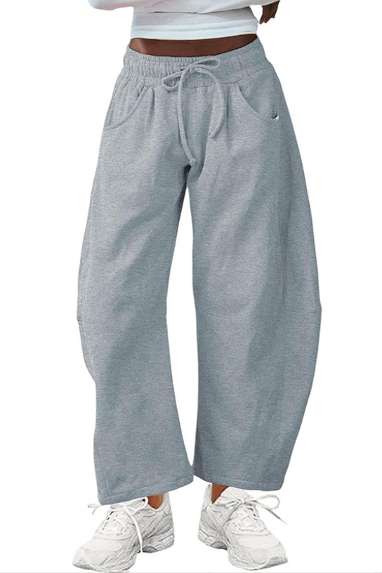 Summer Drawstring Pocket Sport Cropped Pants