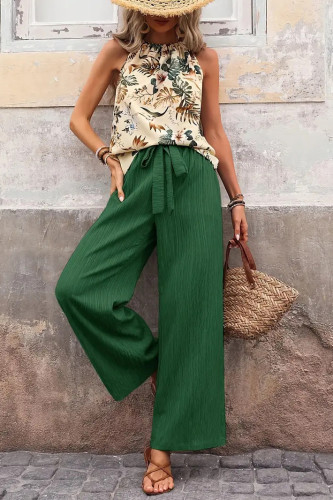 Sleeveless Camisole Vest Wide Leg Pants Two-Piece Set