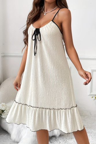 Large Size Sleeveless Camisole Ruffled Pajama Dress
