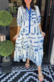 Bohemian V-Neck Printed Shirt Short Sleeve Dress