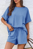 Solid Color Sports Short Sleeved Shorts Two-Piece Set