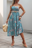 Ethnic Style Printed Suspender Sleeveless Dress