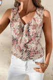 Large Size V-Neck Lotus Leaf Short Sleeved Shirt