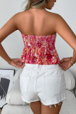Sleeveless Elastic Strapless Waist Cinching Shirt 