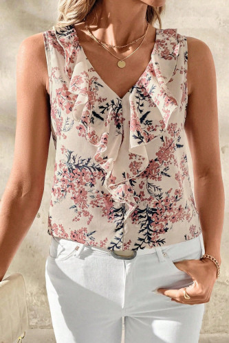 Large Size V-Neck Lotus Leaf Short Sleeved Shirt