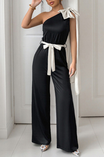 Summer High Waisted Straight Leg Jumpsuit Pants