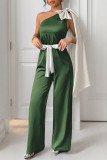 Summer High Waisted Straight Leg Jumpsuit Pants