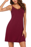 Summer Solid Color Camisole Sleeveless Pajama Dress