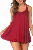 Solid Color Short Sleeved Shorts Pajamas Two-Piece Set