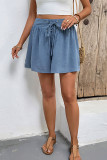 Solid Color Swiss Dot Loose Elastic Shorts
