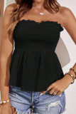 Summer Ruffled Sleeveless Strapless Shirt
