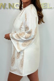 Summer Bohemian V-Neck Long Sleeved Dress