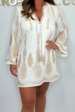 Summer Bohemian V-Neck Long Sleeved Dress