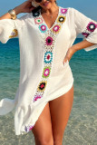 Summer Ethnic Style V-Neck Beach Slit Dress