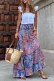 Bohemian Floral Print Loose Casual Skirt