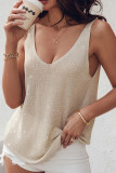 Sleeveless Versatile V-Neck Sequined Vest
