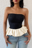 Summer Flower Bud Strapless Sleeveless Shirt