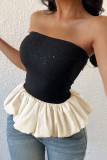 Summer Flower Bud Strapless Sleeveless Shirt
