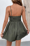 Solid Color Sleeveless Camisole V-Neck Jumpsuit Shorts