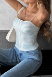Summer Striped Printed Sleeveless Tank Top