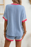 Dopamine Round Neck Short Sleeved Shorts Two-Piece Set