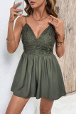 Solid Color Sleeveless Camisole V-Neck Jumpsuit Shorts