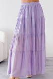 Summer High Waisted Solid Color Pleated Skirt