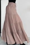 Summer Bohemian High Waisted Solid Color Skirt
