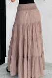 Summer Bohemian High Waisted Solid Color Skirt