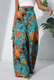 Summer Printed Casual High Waisted Wide Leg Pants