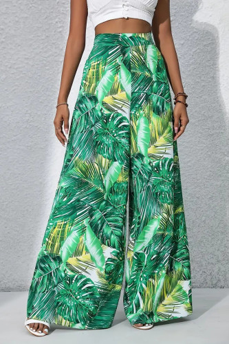 Summer Printed Casual High Waisted Wide Leg Pants