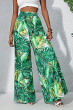 Summer Printed Casual High Waisted Wide Leg Pants