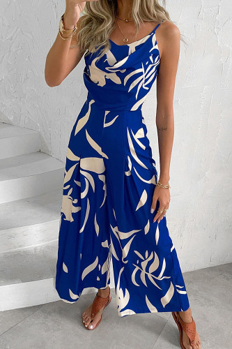 Summer Printed Sleeveless Camisole Jumpsuit