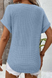 V-Neck Summer Waffle Pocket Short Sleeved T-Shirt