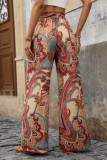 Summer Bohemian Lace Up Printed Pants