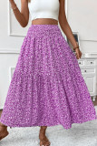 Summer Floral Print High Waisted Skirt
