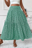 Summer Floral Print High Waisted Skirt