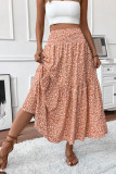 Summer Floral Print High Waisted Skirt