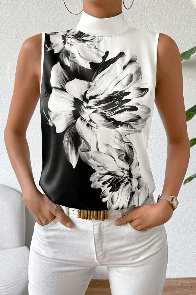 Summer Printed Sleeveless Halter Neck Vest
