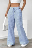 Summer Striped Printed Loose Wide Leg Pants