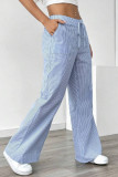 Summer Striped Printed Loose Wide Leg Pants