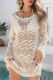 Summer Retro Hollow Lace Long Sleeved Shirt