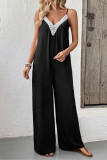 Summer Sleeveless Lace Camisole Wide Leg Jumpsuit