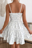 Summer Floral Print Suspender Sleeveless Dress