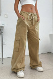 Casual Elastic Waist Workwear Wide Leg Pants
