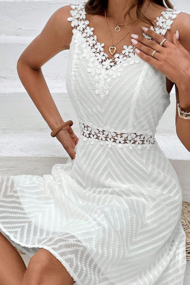 Summer Sleeveless Lace V-Neck Camisole Dress